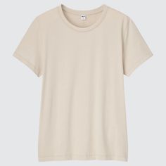 Supima® Cotton Crew Neck Short-Sleeve T-Shirt | UNIQLO US Uniqlo Tshirts, Beige Tshirt, Uniqlo Tshirt, Tshirts Women, Uniqlo Women, Plain Tshirt, Elegant Shirt, Styling Ideas, Supima Cotton