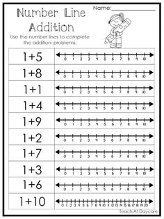 the number line addition worksheet