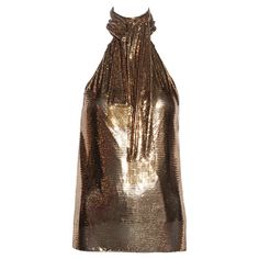 ▪ Saint Laurent evening top ▪ Gold metal mesh ▪ Two scarf neck ties with chain tassel trim ▪ Black silk organza lining ▪ FR 34 - UK 6 - XS ▪ Pre-Fall 2021 ▪ 100% Metal Ysl Dress, Gold Outfits, Black And Gold Outfit, Gold And Black Dress, Expensive Jewelry Luxury, Gold Outfit, Nye Outfits, Azzedine Alaia, Scarf Neck