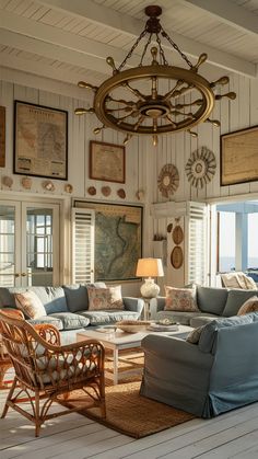 44 Coastal Living Rooms That Breathe Seaside Charm Cosy Beach House Interior, Colorful Coastal Homes Interior, Old Coastal Homes, Coastal Country Home, Coastal Maximalist, Coastal Cottage Interior, Beach Cottage Style Living Room, Cape Cod Living Room, Maine Beach House