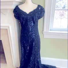 Sequins And Lace Gown Black And Gold Gown, Top Prom Dresses, Navy Blue Gown, Sheer Lace Dress, Purple Gowns, Tulle Maxi Skirt, Prom Dresses Jovani, One Shoulder Cocktail Dress, Dress With Shawl