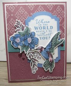 a close up of a card with flowers and words on the front, which reads, what in the world would i be without you?