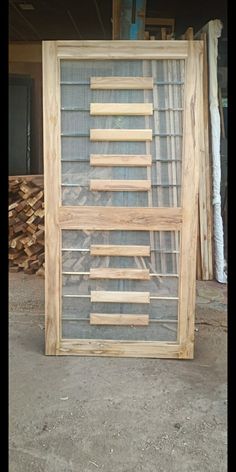 a wooden frame with several pieces of wood in it