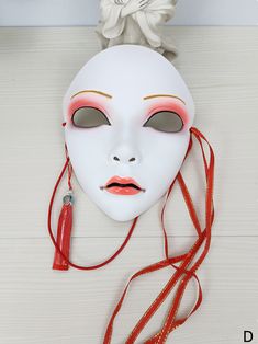 This price is for a mask only. Hand Painted White Mask For Masquerade, Hand-painted White Masks For Masquerade, Hand Painted White Masks For Masquerade, White Adjustable Masks And Prosthetics For Masquerade, Adjustable White Masks And Prosthetics For Masquerade, Artistic Full Face White Masks, Artistic White Masquerade Mask, Artistic White Full Face Masks, Artistic White Eye Mask