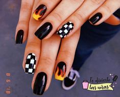 Monster Jam Nails, Race Car Nails Designs, Car Nails Designs, Race Car Nails, Biker Nails, F1 Nails, Car Nails, Racing Nails, Nails Tech