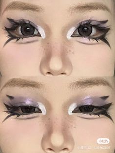 Kitten Makeup, White Eye Makeup, Funky Makeup, Vampire Bride, Anime Eye Makeup, Makeup Drawing, Doll Eye Makeup, Cute Eye Makeup