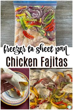 freezer to sheet pan chicken fajitas with peppers, onions, and bell peppers