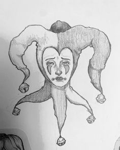 a drawing of a woman's face with an upside down head