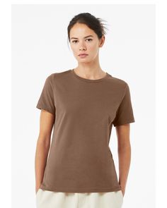 Ladies' Relaxed Jersey Short-Sleeve T-Shirt - VINTAGE BROWN - L | Bella + Canvas B6400 Women's Relaxed Jersey Short-Sleeve T-Shirt in Vintage Brown Size Large | Ringspun Cotton Black White Vintage, Youth Clothing, Wholesale Shirts, Womens Jersey, Made Clothing, Long Sleeve Jersey, Sleeves (women), Vintage Brown, Black Charcoal