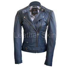 Leather Skin Women Gray Grey Brando Genuine Leather Jacket Motor Jacket, Celebrities Leather Jacket, Punk Woman, Grey Leather Jacket, Womens Biker Jacket, Biker Jackets, Vest Women, Real Leather Jacket, Leather Skin