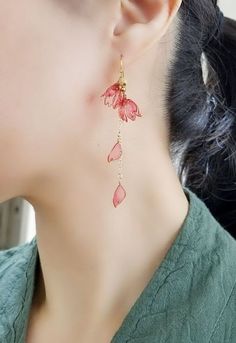 Anting Manik, Boho Style Jewelry, Chic Earrings, Hanging Earrings, Chic Jewelry, Fantasy Jewelry, Pretty Earrings, Pink Earrings