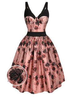 30-70% OFF✓ Fast Shipping✓Discover timeless elegance with the Retro Stage 1950s Roses Embossed Satin Swing Dress. Perfect for vintage lovers, this stunning dress adds a touch of romance to any occasion! Style For Autumn, Style Vert, Retro Stage, Retro Skirt, Yellow Satin, Standard Dress, Retro Mode, Vestidos Vintage, Floral Jacquard