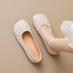 Gender: Women Type: Flats Main Materials: Microfiber Leather Insole: Microfiber Leather, Latex Sole: Rubber Type... Beige Synthetic Ballet Flats With Round Toe, Beige Synthetic Closed Toe Ballet Flats, Beige Closed Toe Synthetic Ballet Flats, Beige Round Toe Synthetic Ballet Flats, Beige Synthetic Round Toe Ballet Flats, Beige Closed Toe Ballet Flats For Office, Summer Beige Leather Ballet Flats, Beige Faux Leather Flats For Spring, Spring Beige Faux Leather Flats