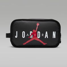 Nwt Men's Jordan Travel Bag. Great For Travel Or Storing Your Shaving & Tioletries. Black With Red Logo. Zippers Across The Top. Also Available On Separate Listing In Red. Black Logo Bag For On-the-go, Sporty Black Rectangular Travel Accessories, Black On-the-go Bag With Logo, Black On-the-go Bags With Logo, Black Rectangular Travel Accessories With Zipper Pouch, Black Rectangular Zipper Travel Pouch, Black Rectangular Zipper Pouch Travel Accessories, Practical Black Bags With Zipper Pouch, Practical Black Bag With Zipper Pouch