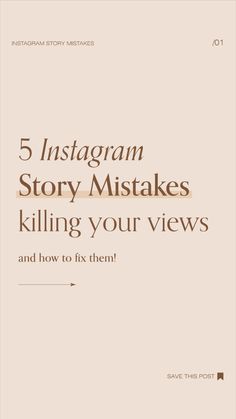 the cover of 5 instagramm story mistakes killing your views and how to fix them