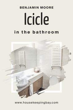 Icicle 2142-70 in the Bathroom by Benjamin Moore Downy Sherwin Williams, Shoji White, Mushroom Paint, Modern Style Homes, Contemporary Living Spaces, Color Harmony, Bathroom Colors, April Showers