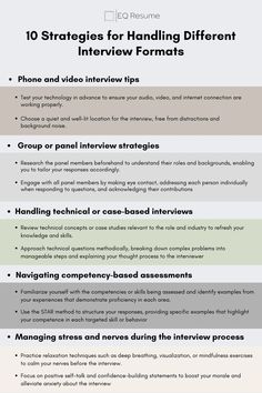 an info sheet describing the different types of interview writing and how to use them for interviews