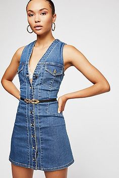 Rajputi Dress, Dresses Sundresses, People Clothes, Denim Mini Dress, Free People Denim, Everyday Dresses, Denim Outfit, Free People Dress