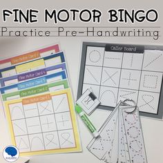 printable fine motor bingo game for pre - handwriting