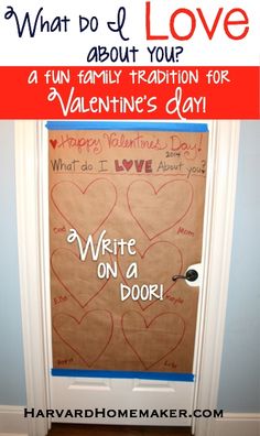 a valentine's day door decoration with the words what do i love about you? written on it