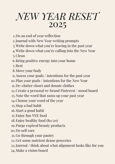 the new year's resolution is shown in black and white with text on it