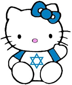 a hello kitty with a star of david on it's chest