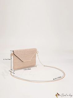 BirdinBag - Chic Metal Chain Straw Bag for Stylish Decor Chic Envelope Bag For Gift, Chic Envelope Bag For Gifts, Beige Chain Evening Bag, Beige Chain Bag For Evening, Beige Evening Bag With Chain Detail, Beige Evening Bag With Chain Strap For Everyday Use, Gold Envelope Shoulder Bag For Daily Use, Beige Rectangular Evening Bag With Chain Strap, Elegant Envelope Bag With Chain Strap