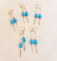 Beautiful stylish earrings for a small pop of color. Perfect with any style and for everyday. Gold plated with variety of stones. Super lightweight. Lever back and french wire, pierced. 1.5 inches long. Silver Jewelry Accessories, Hamsa Jewelry, Lapis Jewelry, Pearl Gifts, Gift Sets For Her, Stylish Earrings, Egyptian Jewelry, Real Jewelry, Earrings Inspiration