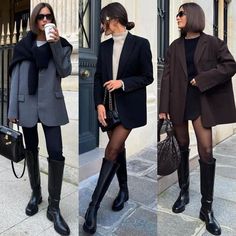 ғᴀsʜɪᴏɴ ɪɴsᴘɪʀᴀᴛɪᴏɴ on Instagram: "1, 2 or 3?" Riding Boots 2024 Outfit, Winter Outfits Boots Black, Petite Knee High Boots Outfit, Riding Boot Outfit 2024, Autumn Outfits For Petite Women, Styling Riding Boots 2024, 2024 Riding Boots Outfit, Knee High Boots For Petite Women, Petite Boots Outfit