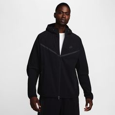 Crafted with stretchy, breathable material, the Nike Tech Woven Jacket offers you ease of movement and adjustable details. Bungee cords with cord locks create a custom fit at the hem and hood. Look Nike, Tech Aesthetic, Bungee Cords, Polo Sport Ralph Lauren, Man Weave, Adidas Adilette, Zip Hoodies, Woven Jacket, Nike Shox