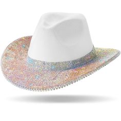 PRICES MAY VARY. Make You Stand out: the package contains 1 piece of rhinestone cowgirl hat, the wide brim design and glitter rhinestone decoration will make you the center of attention at events, its shiny finish is to turn heads under lights, making you the focus of the crowd Quality Material: the glitter cowboy hat is made of soft and comfortable felt material, comfortable to wear for long periods of time, and its sturdy construction ensures that it will last you for many events to come Glitt Cowboy Hat With Rhinestones, Bling Cowgirl Hat, Glitter Cowgirl Hat, Hat With Glasses, Rhinestone Cowgirl Hat, Cosplay Wedding, Rhinestone Cowgirl, Country Music Concerts, Heart Glasses