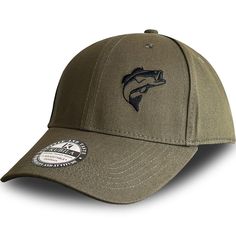 the new era hat features a dolphin embroidered on the front, and an adjustable visor