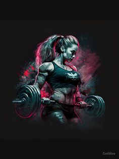 a woman holding a barbell in her hands