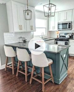 the kitchen is clean and ready to be used as a dining room or family room