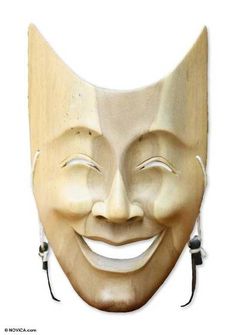 Theatrical Masks, Happy Mask, Drama Masks, Wood Mask, Wooden Home Decor, Bird Masks, Stained Glass Paint, Wooden Home, Background Ideas