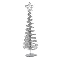 a christmas tree made out of spirals with a star hanging from it's top