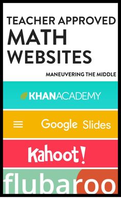 a poster with the words teachers approved math webs and google slides in different colors