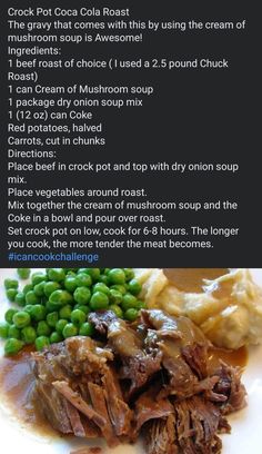 the recipe for crock pot roast with broccoli and mashed potatoes