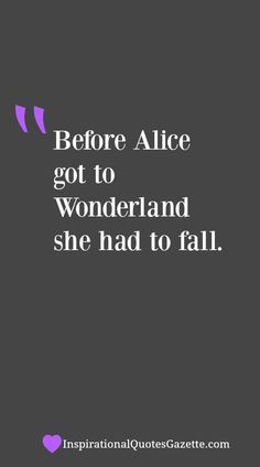 the quote before alice got to wonderland and she had to fall