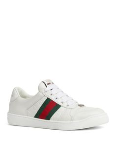 Gucci Women's Screener Low Top Sneakers Buy Gucci, Low Top Sneakers, Low Top, Top Sneakers, Red White, Red And White, Shoes Sneakers, Pick Up, In Store