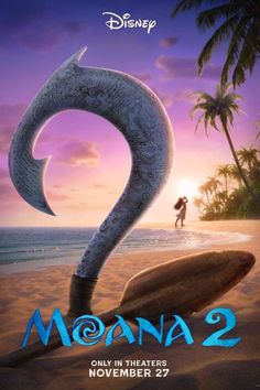 the movie poster for moan 2 is shown in front of an ocean and beach scene