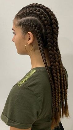 Braided Hairstyles Out Of Face, Cornrolls Hairstyles Braids For Women, Simple Cornrows, 5 Braids, Haircut Selfie, Photo Hijab, Cute Hairstyle, Hijab Girl, Hair Stylies