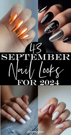 September 23 Nails, Fall Nails September 2024, Best Nail Color For September, Nail Colors For October, September Nails 2024 Almond, Nail Designs September 2024, September Nail Designs 2024, Nails September 2024 Trends, New Job Nails