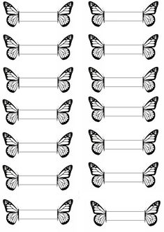 butterflies are arranged in the shape of letters