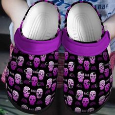 Get your product: Skull Personalized Clog Custom Crocs Comfortablefashion Style Comfortable For Women Men Kid Print 3D Purple Sugar Skull V1
1. PRODUCT INFORMATION:

Incredibly light and fun to wear.
Water-friendly and buoyant; weighs only ounces.
Ventilation ports add breathability and help shed water and debris.
Easy to clean and quick to dry.
Upper: Croslite.
Lining: Croslite.
Sole: Croslite.
2. SIZE CHART:
3. RETURN:
We will gladly issue you a replacement item or issue a refund back to your Purple Sugar Skull, Men Clogs, Crocs Outfit, Custom Crocs, Clogs Outfit, Versatile Shoes, Style Comfortable, Print 3d, Crocs Shoes