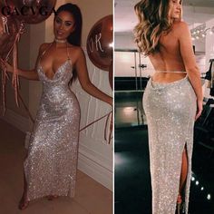 Open Back Formal Dress, Mauve Prom Dress, Dresses Silver, Ladies Gown, Autumn Clothes, Mini Dresses For Women, Summer Maxi, Women Long Sleeve Tops, Silver Dress