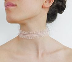 This choker is made of luxurious french lace LA DENTELLE DE CALAIS CAUDRY delicate and soft frill in burgundy  Fastens with a secure clasp and  extension chain for perfect fit. Measurements: Length: 29cm + 6 cm of extension chain Width: 1.8cm The jewelry is designed, handmade and sourced in France JEWELRY CARE INSTRUCTIONS This choker/Headband is designed and made in away that it is elegant, glamorous yet comfortable to wear, and easy to care. It is made using quality ribbons and beads therefore you could gently handwash in cold water and dry flat. Lace Necklace, Jewelry Care Instructions, French Lace, Dance Wear, No Frills, Soft Pink, Pink Blue, Jewelry Care, Choker Necklace