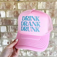 one size fits most | adult trucker hat Drinking Trucker Hats, 21st Birthday Hat, Bachelorette Party Adjustable Trucker Hat, Summer Party Trucker Hat, Adjustable Trucker Cap For Bachelorette Party, Adjustable Trucker Hat For Bachelorette Party, Trucker Hats Bachelorette, Pink Trucker Hat For Spring Party, Party Trucker Snapback Hat