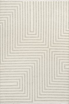 a white rug with lines on it