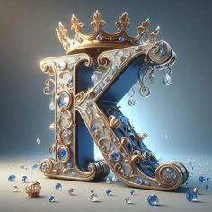 the letter k is surrounded by jewels